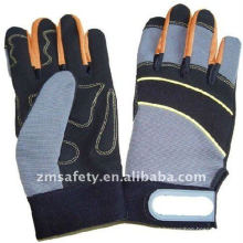 Guantes mecánicos antichoque de seguridad de cuero sintético caliente ZM892-H